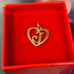 James Avery gold J initial heart